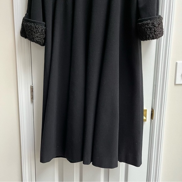 [vintage] curly lambswool longline coat 1980s black - Picture 8 of 11